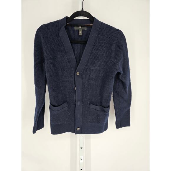 Banana Republic Mens Sz S Cardigan Sweater Navy Blue V Neck Grandpa Sweater - Picture 1 of 4